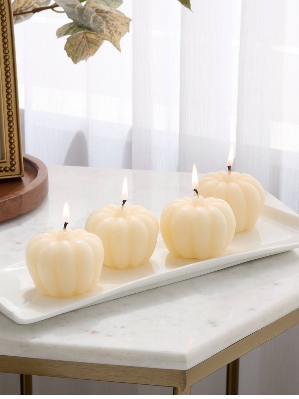 Warm Cider & Cinnamon Pumpkin Candle, Mini White Pumpkin Candles